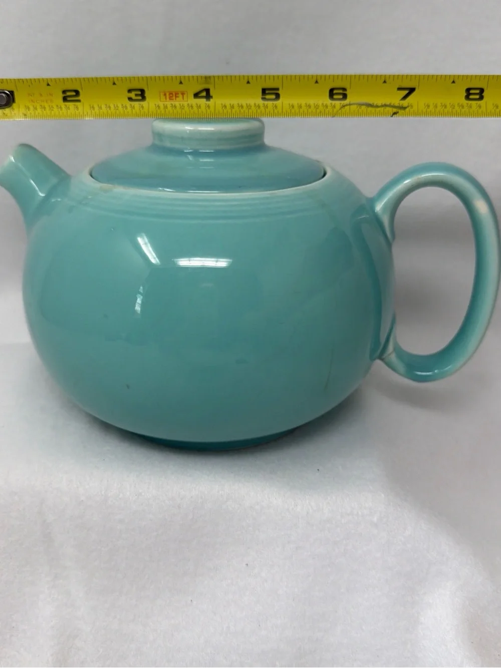 Vintage Teal Ceramic Teapot with Lid